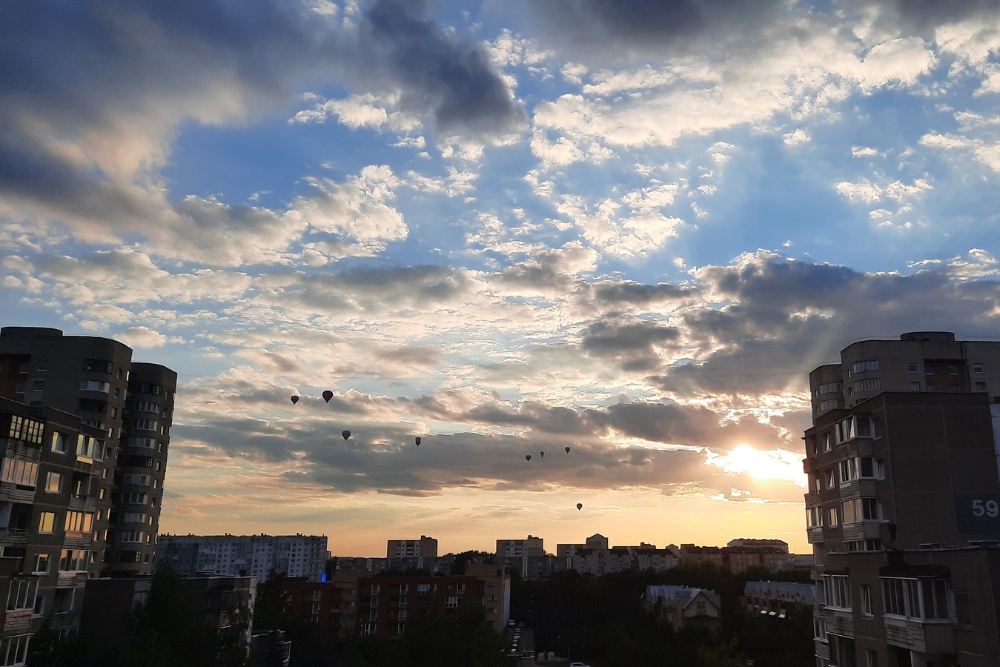 Hot air balloons in Vilnius