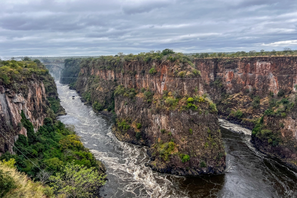 Victoria Falls Bridge from the The Lookout Cafe Victoria Falls Zimbabwe