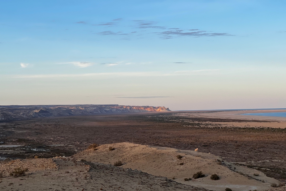 Aral Sea from Ustyurt Plateau