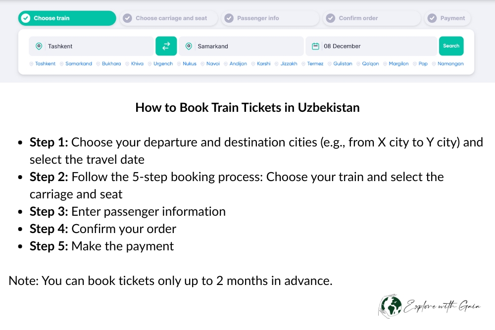 How to Book Train Tickets in Uzbekistan How to Book Train Tickets in Uzbekistan