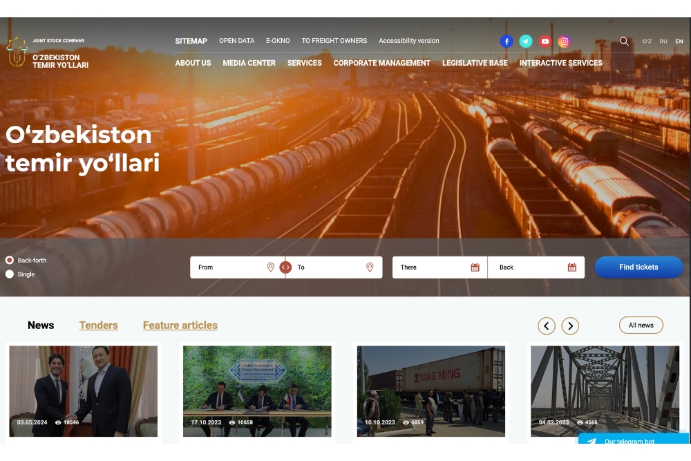 Uzbekistan railways official website Uzbekistan railways official website