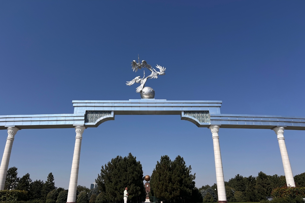 Independence Square, also known as Mustaqillik Maydoni, in Tashkent, Uzbekistan
