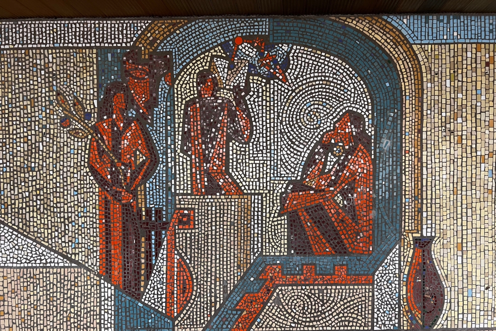 Mosaic inside Palace of Culture for Aircraft Workers
