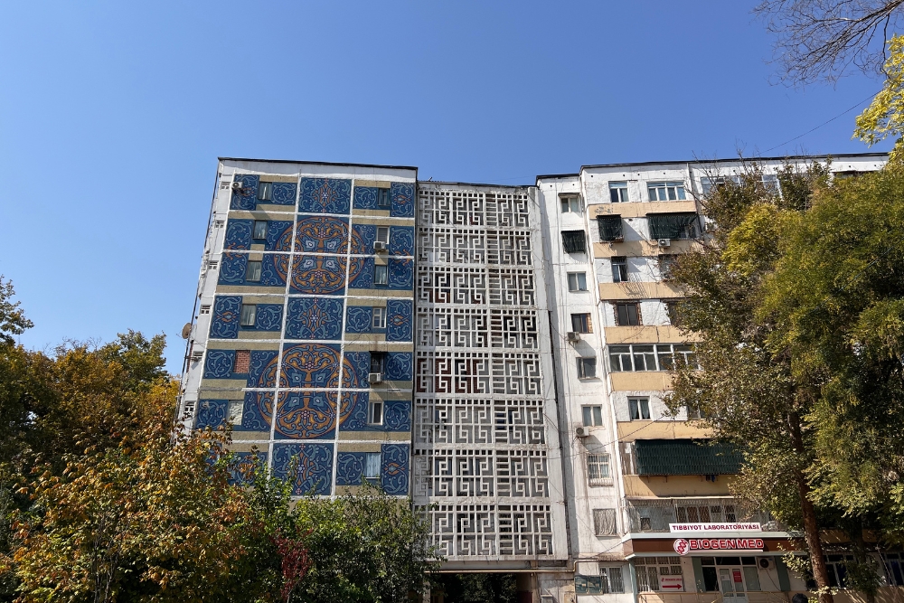 soviet mural on a residential building