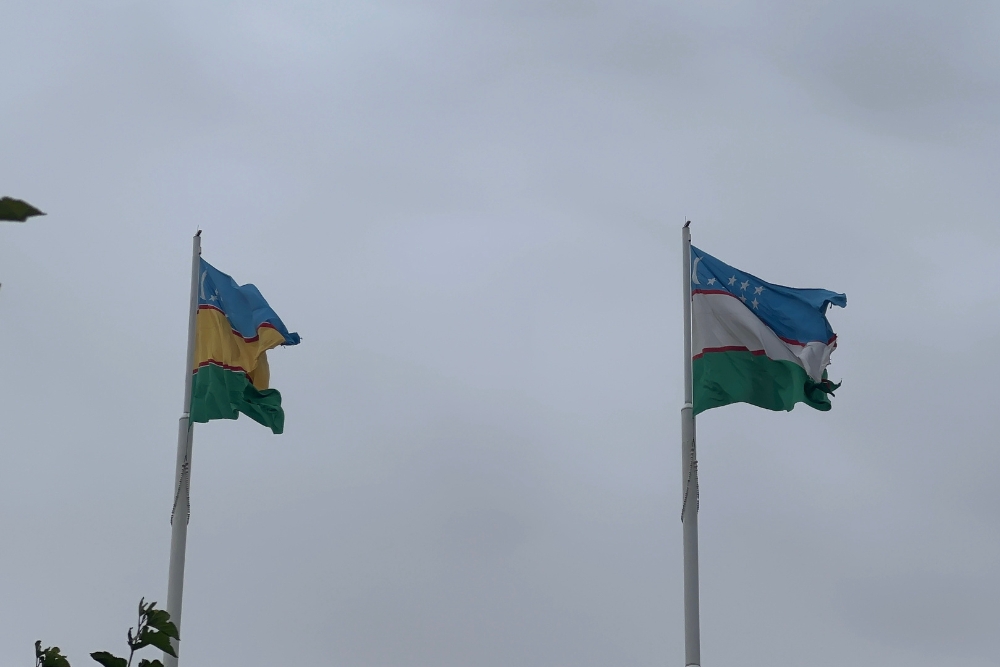 Uzbekistan and Karakalpakstan flags