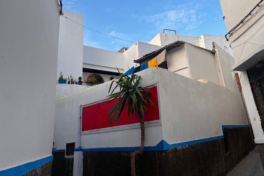 Moroccan flag in Salé, Morocco