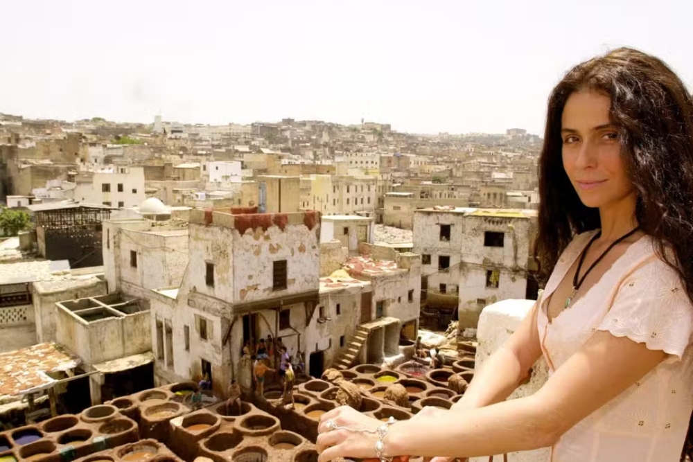 Jade from O Clone TV series in Chouara Tannery Fes Jade from O Clone TV series in Chouara Tannery Fes