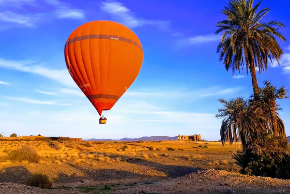 Hot Air Balloon Over the Atlas Mountains Marrakech Morocco