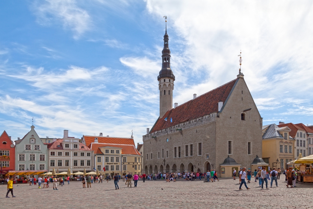 Canva Tallinn Town Hall and Town Hall Square Raekoja plats