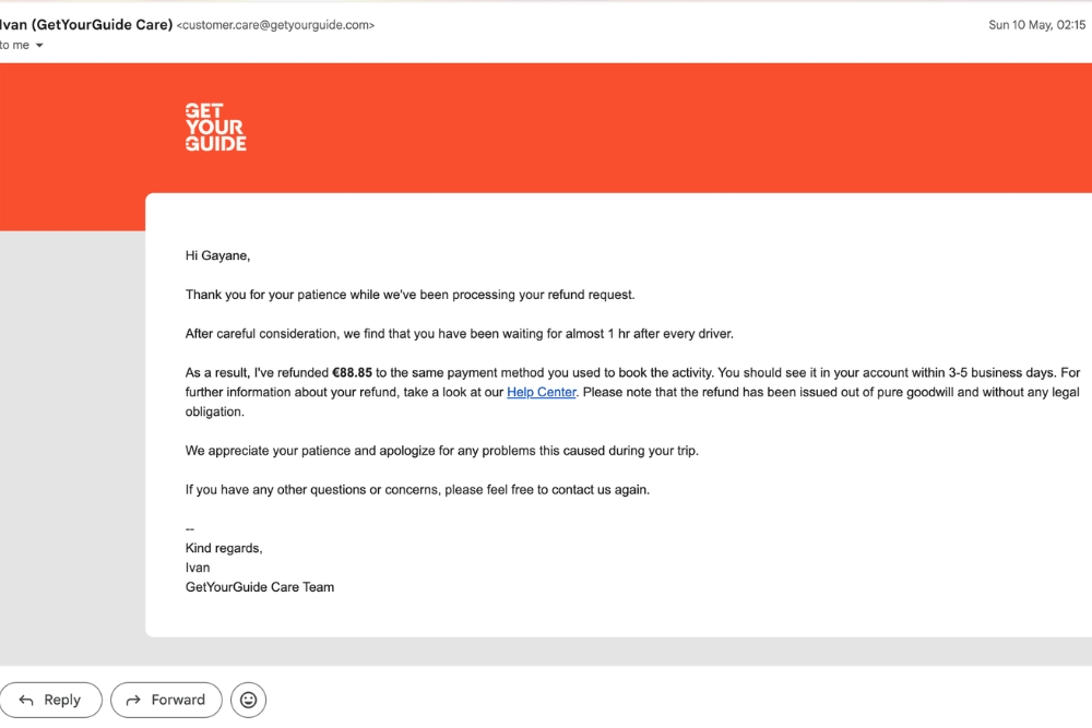 GetYourGuide support Oahu tour
