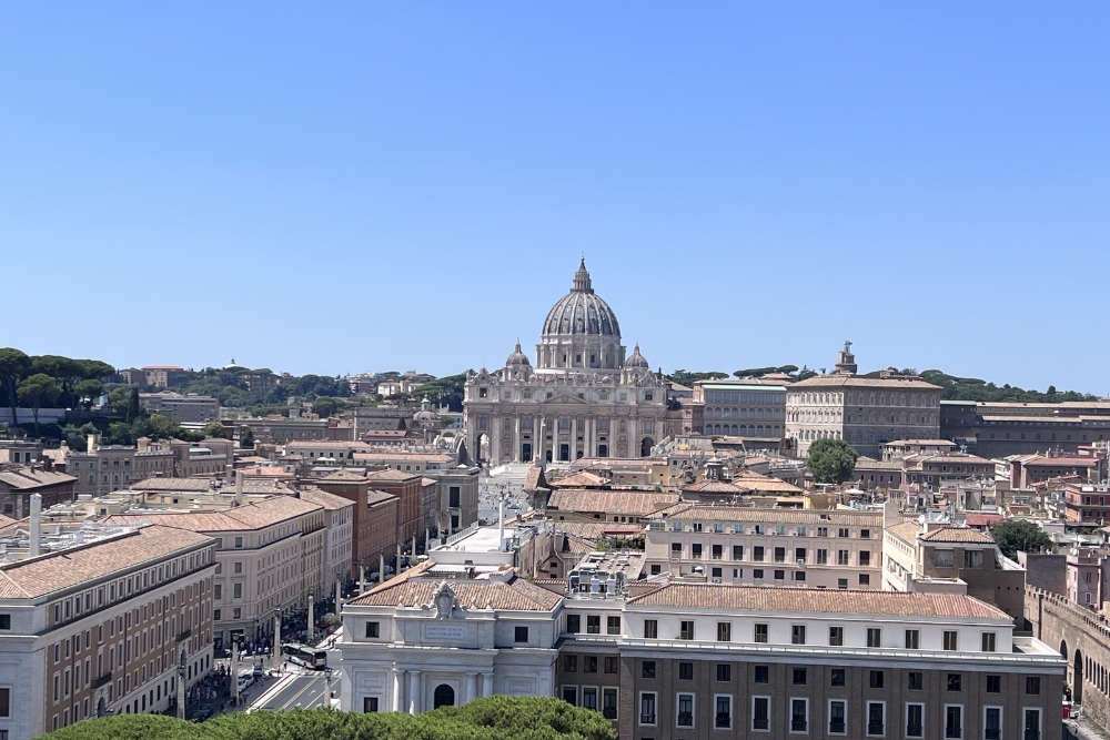 St. Peters Basilica Vatican City from the Castel SantAngelo terrace
