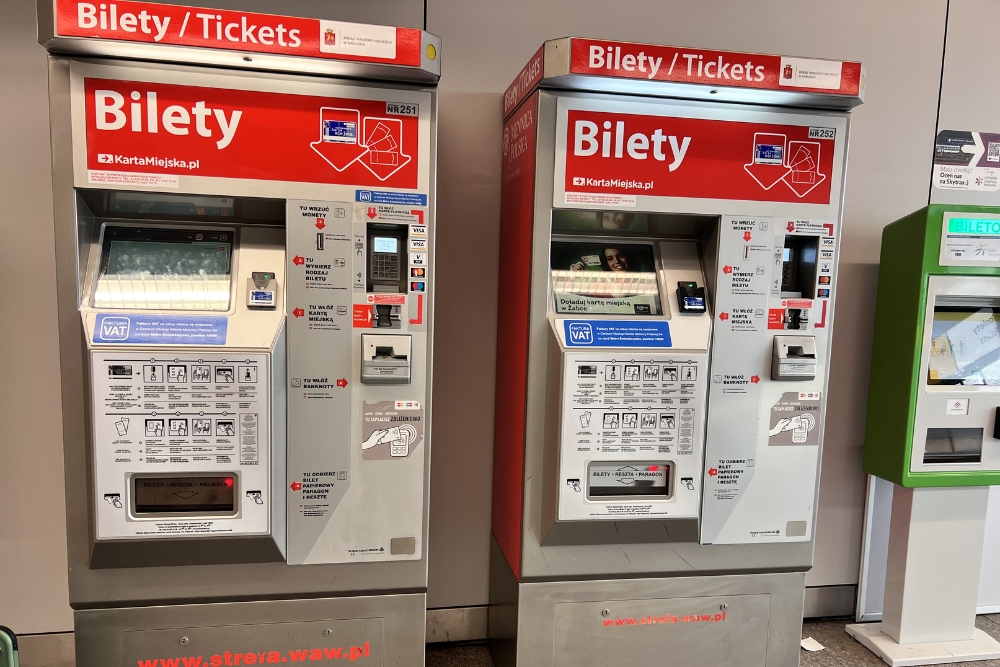 train ticket machine Warsaw Poland