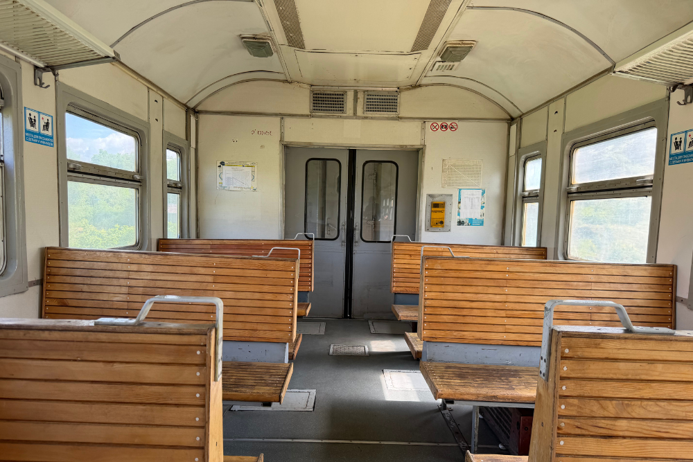 wooden beanches in Sevan train wooden beanches in Sevan train